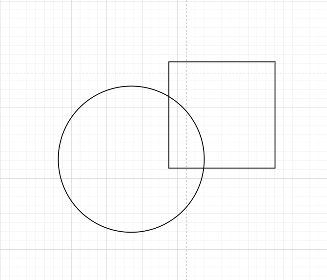 an intersecting circle and square