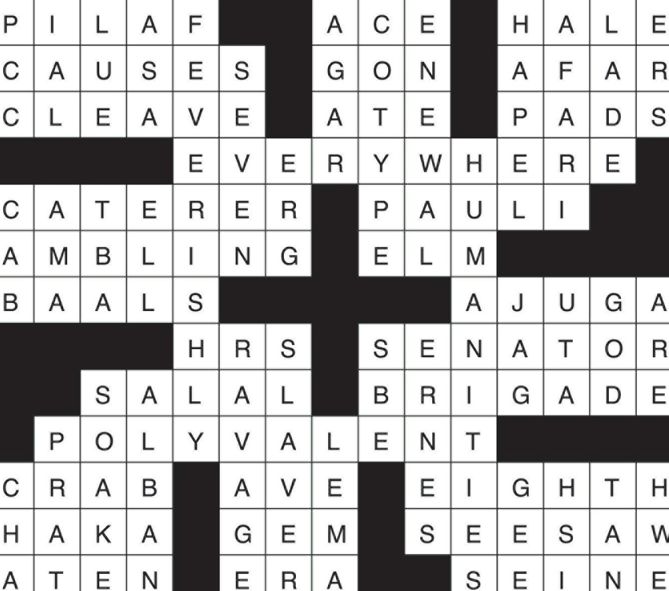 a complicated crosspuzzle