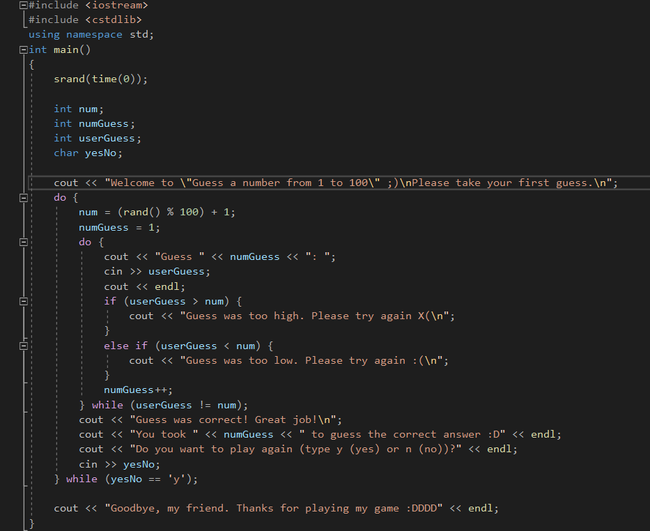 A simple program in C++